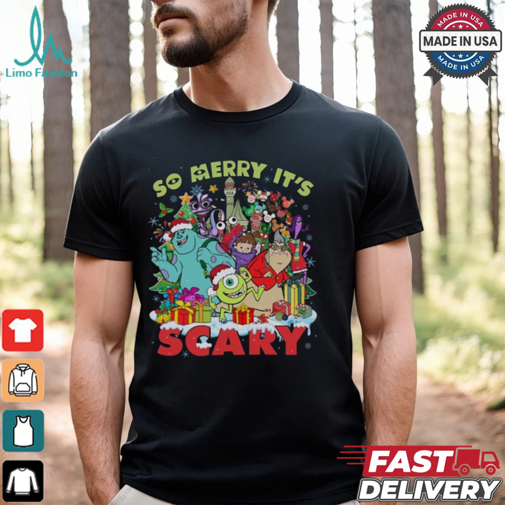 Vintage Disneyland Pixar Monsters Inc Christmas So Merry It's Scary Shirt Vintage Disneyland Pixar Monsters Inc Christmas So Merry It's Scary Shirt