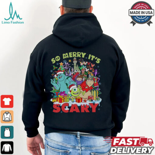 Vintage Disneyland Pixar Monsters Inc Christmas So Merry It’s Scary Shirt