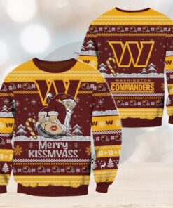 Washington Commanders NFL 2024 Merrykissmyass Funny Santa Claus Christmas Ugly Sweater