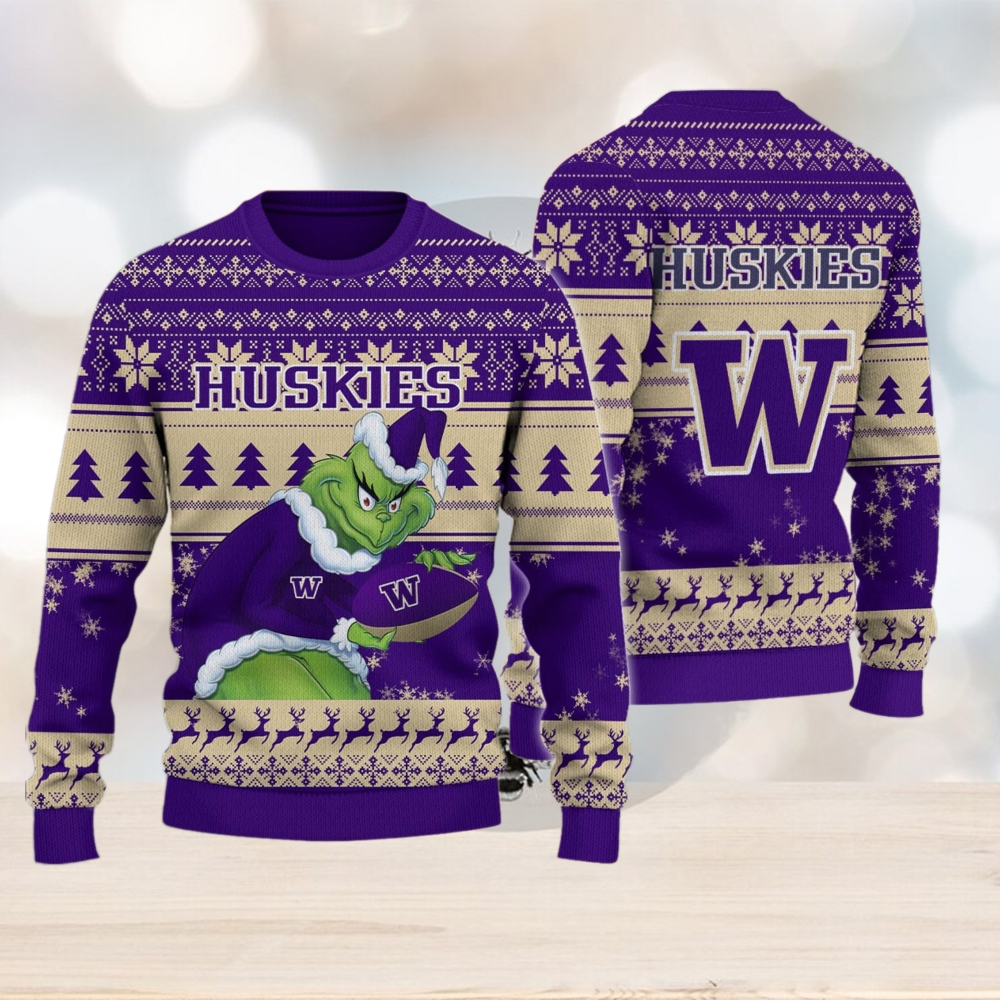 Washington Huskies Grinch Ugly Christmas Sweater Washington Huskies Grinch Ugly Christmas Sweater