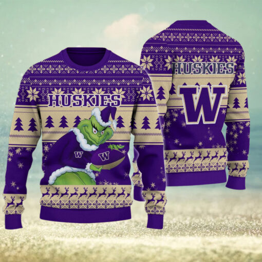 Washington Huskies Grinch Ugly Christmas Sweater