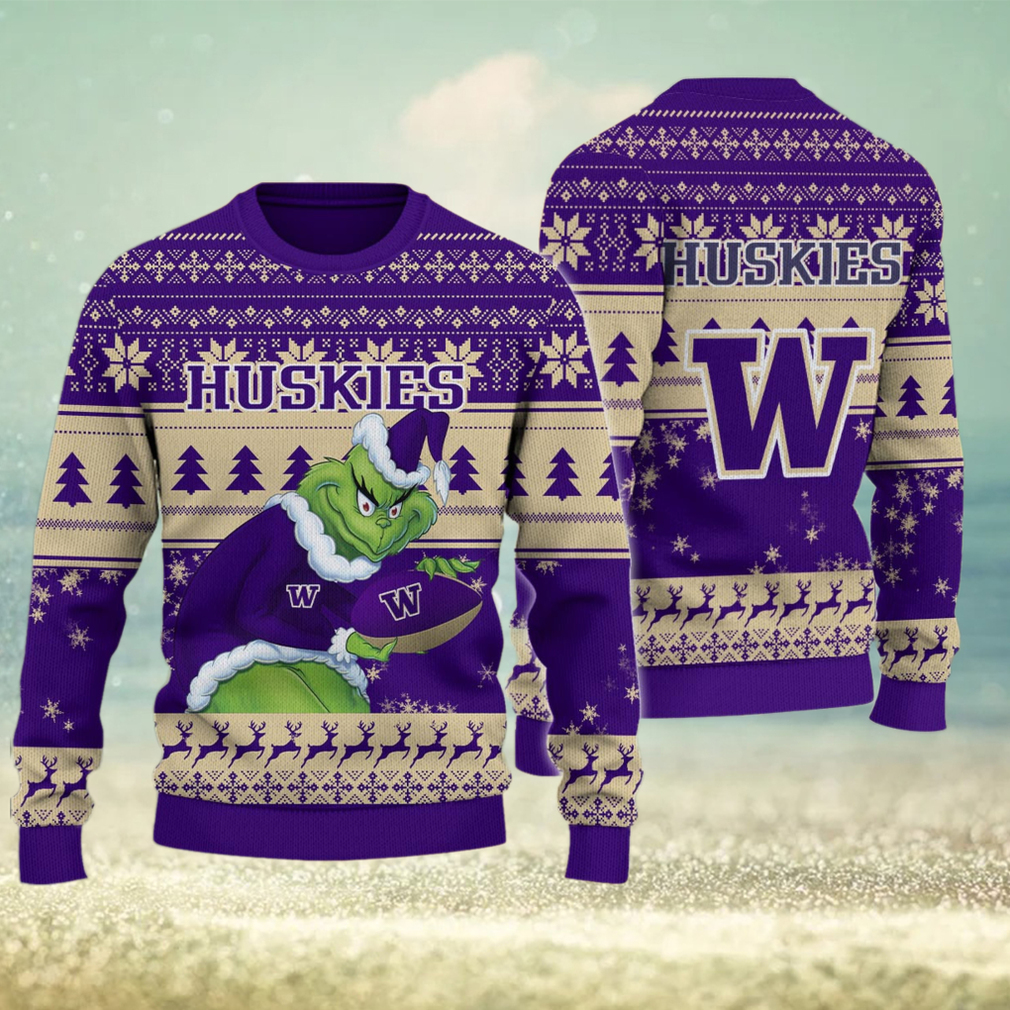 Washington Huskies Grinch Ugly Christmas Sweater Washington Huskies Grinch Ugly Christmas Sweater