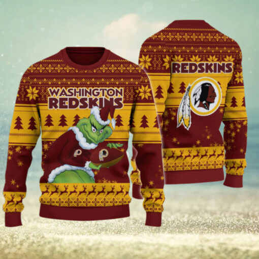 Washington Redskin Grinch Ugly Christmas Sweater