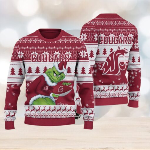 Washington State Cougars Grinch Ugly Christmas Sweater