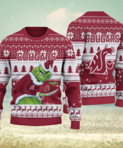 Washington State Cougars Grinch Ugly Christmas Sweater