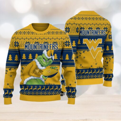West Virginia Mountaineers Grinch Ugly Christmas Sweater
