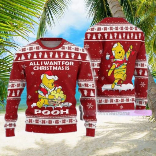 Winnie The Pooh All I Want For Christmas Ugly Christmas Sweater