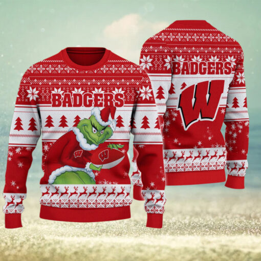 Wisconsin Badgers Grinch Ugly Christmas Sweater