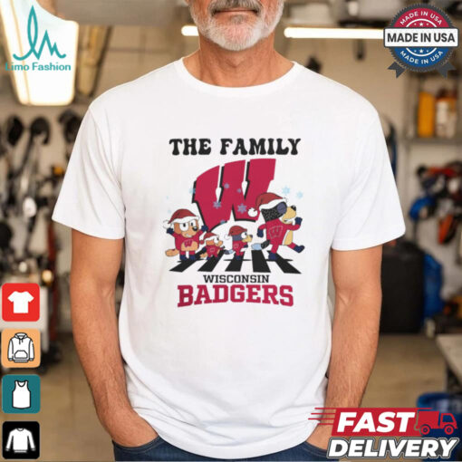 Wisconsin Badgers X Family Bluey Merry Christmas 2024 Shirt
