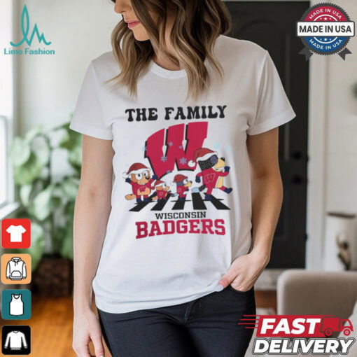 Wisconsin Badgers X Family Bluey Merry Christmas 2024 Shirt