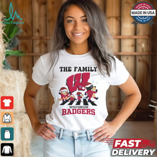 Wisconsin Badgers X Family Bluey Merry Christmas 2024 Shirt