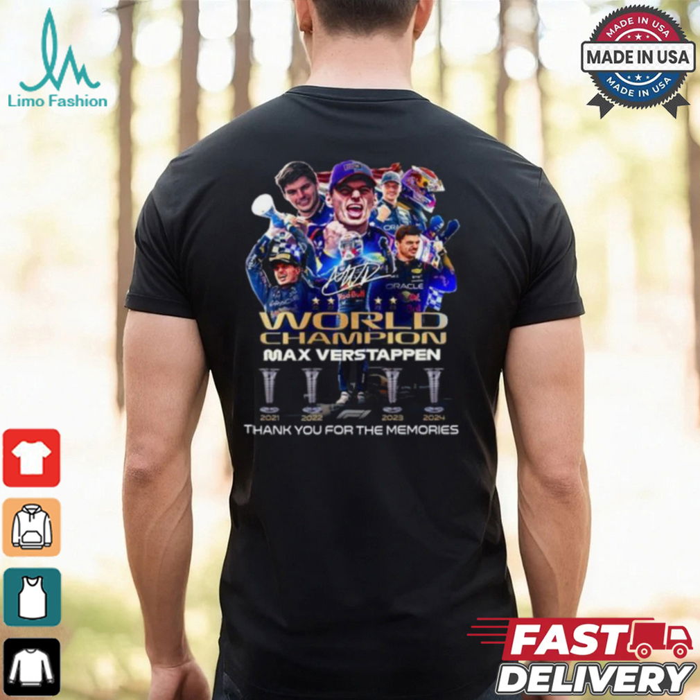 World Champions Max Verstappen Signature Thank You For The Memories Unisex T Shirt World Champions Max Verstappen Signature Thank You For The Memories Unisex T Shirt