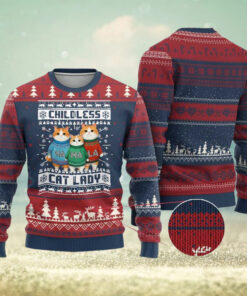 Xmas Childless Cat Lady Ugly Christmas Sweater Cute Cats Cat Mom Meowy Xmas Kamala