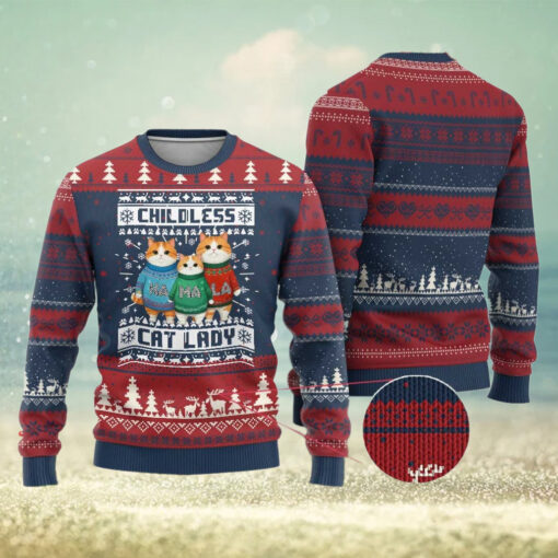 Xmas Childless Cat Lady Ugly Christmas Sweater Cute Cats Cat Mom Meowy Xmas Kamala