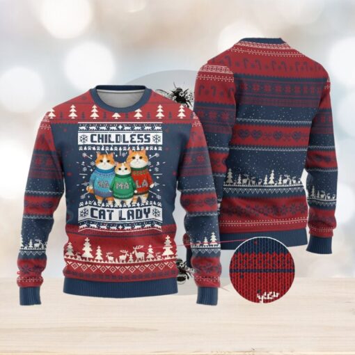 Xmas Childless Cat Lady Ugly Christmas Sweater Cute Cats Cat Mom Meowy Xmas Kamala