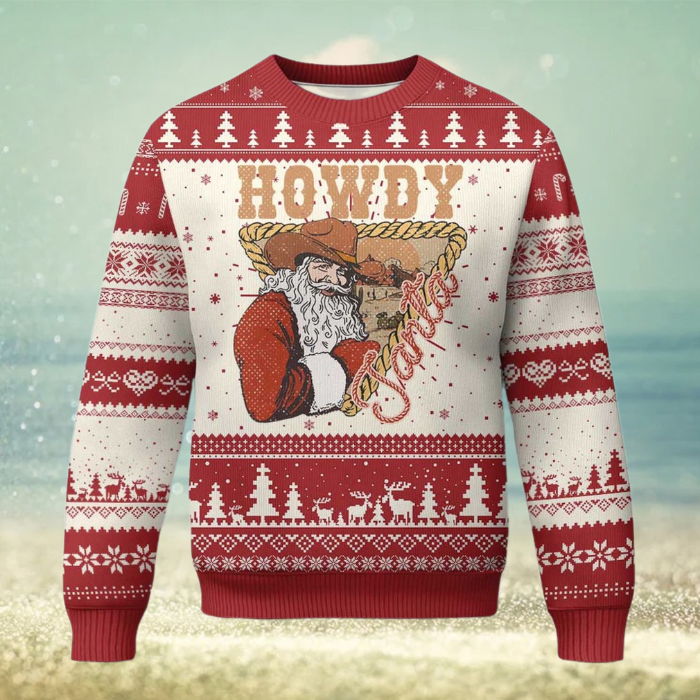 Xmas Cowboy Santa Ugly Christmas Sweater Howdy Santa Vintage Western Xmas Cowboy Santa Ugly Christmas Sweater Howdy Santa Vintage Western
