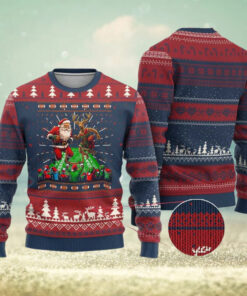 Xmas Football Ugly Christmas Sweater Santa Reindeer Football Match