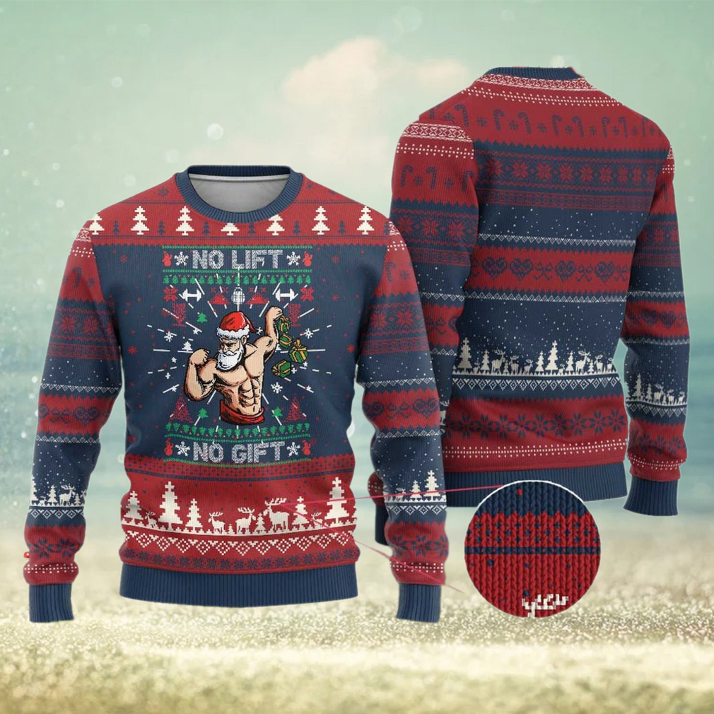 Xmas Gymer Ugly Christmas Sweater No Lift No Gift Santa Gym Coach Xmas Gymer Ugly Christmas Sweater No Lift No Gift Santa Gym Coach
