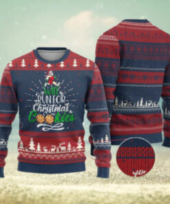 Xmas Gymer Ugly Christmas Sweater Will Run For Christmas Cookies Santa Running Race