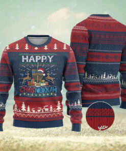 Xmas Hanukkah Ugly Christmas Sweater Happy Chrismukkah Funny Jewish Chanukah
