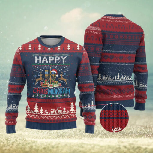 Xmas Hanukkah Ugly Christmas Sweater Happy Chrismukkah Funny Jewish Chanukah