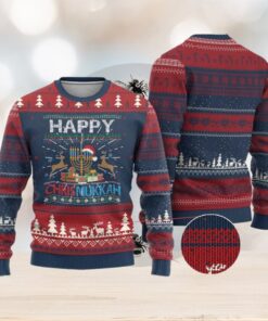 Xmas Hanukkah Ugly Christmas Sweater Happy Chrismukkah Funny Jewish Chanukah