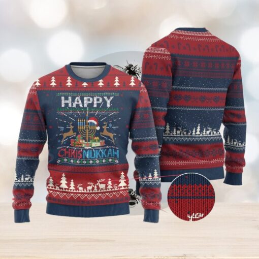Xmas Hanukkah Ugly Christmas Sweater Happy Chrismukkah Funny Jewish Chanukah
