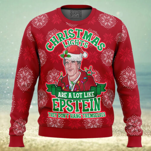 Xmas Lights Are Like Epstein Ugly Christmas Sweater