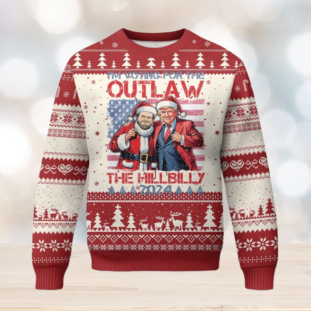 Xmas Trump Vance 2024 Ugly Christmas Sweater I Voting For The Outlaw and The Hillbilly Xmas Trump Vance 2024 Ugly Christmas Sweater I Voting For The Outlaw and The Hillbilly