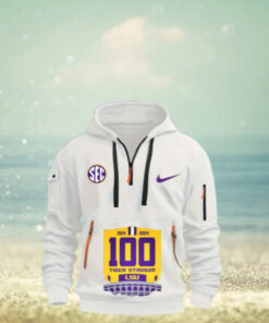 100 Years Of Tiger Stadium 1924 – 2024 LSU Tigers Quarter Zip Hoodie