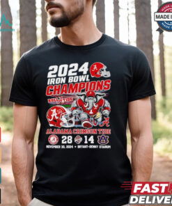 2024 Iron Bowl Champions Alabama Crimson Tide Roll A Tide 28 14 score shirt