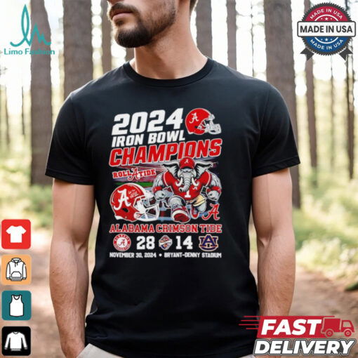 2024 Iron Bowl Champions Alabama Crimson Tide Roll A Tide 28 14 score shirt