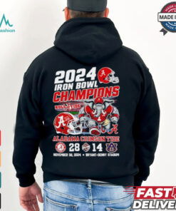 2024 Iron Bowl Champions Alabama Crimson Tide Roll A Tide 28 14 score shirt
