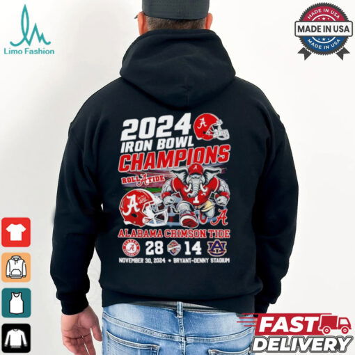 2024 Iron Bowl Champions Alabama Crimson Tide Roll A Tide 28 14 score shirt
