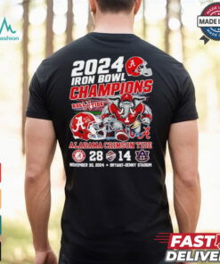2024 Iron Bowl Champions Alabama Crimson Tide Roll A Tide 28 14 score shirt