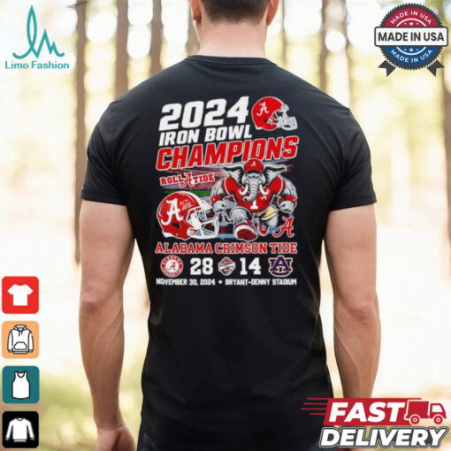 2024 Iron Bowl Champions Alabama Crimson Tide Roll A Tide 28 14 score shirt