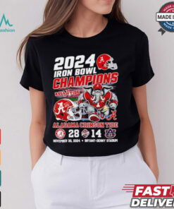 2024 Iron Bowl Champions Alabama Crimson Tide Roll A Tide 28 14 score shirt