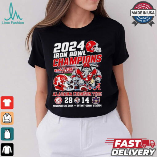 2024 Iron Bowl Champions Alabama Crimson Tide Roll A Tide 28 14 score shirt