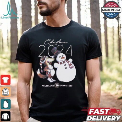 2024 Remi Christmas Fox Snowman Texas A&M Aggies Aggieland Outfitters t shirt