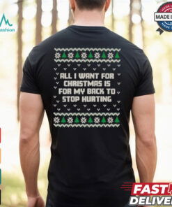 All I Want Is My Back to Stop Hurting Ugly Holiday Christmas T shirt