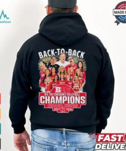 Back To Back Big Ten Coference Volleyball Champions Nebraska Cornhuskers 2023 2024 Shirts
