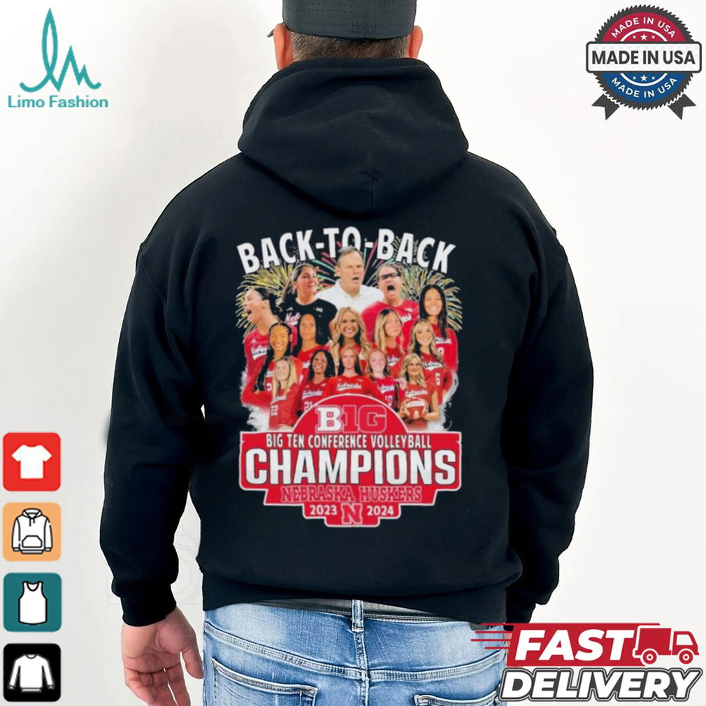 Back To Back Big Ten Coference Volleyball Champions Nebraska Cornhuskers 2023 2024 Shirts Back To Back Big Ten Coference Volleyball Champions Nebraska Cornhuskers 2023 2024 Shirts