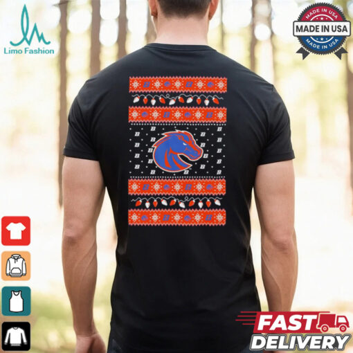 Boise State Broncos Ugly Christmas light Shirt