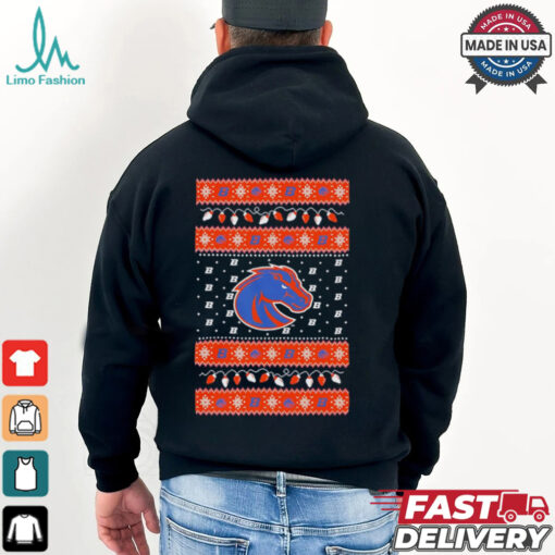 Boise State Broncos Ugly Christmas light Shirt