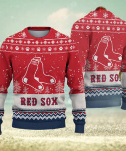 Boston Red Sox Logo Christmas Wool Sweater