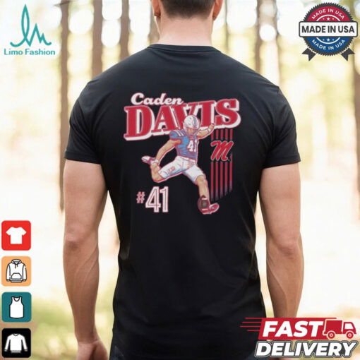 Caden Davis Ole Miss Rebels Illustrated Light Graphic t shirt