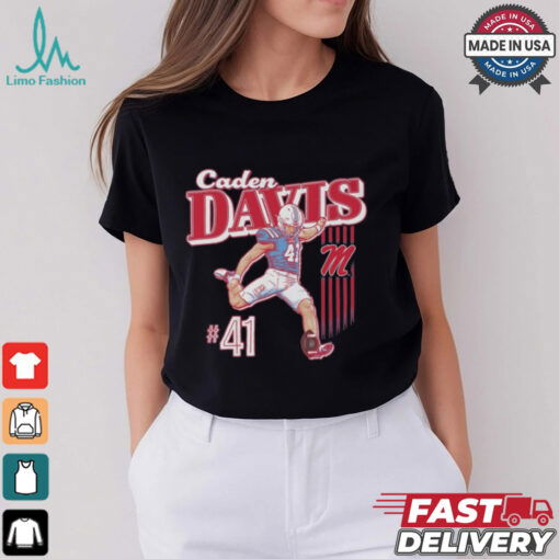 Caden Davis Ole Miss Rebels Illustrated Light Graphic t shirt