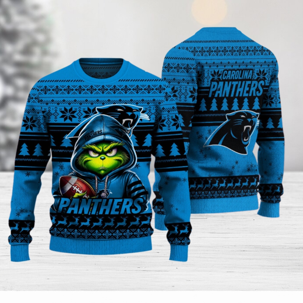 Carolina Panthers Christmas Grinch Knitted Sweater Carolina Panthers Christmas Grinch Knitted Sweater