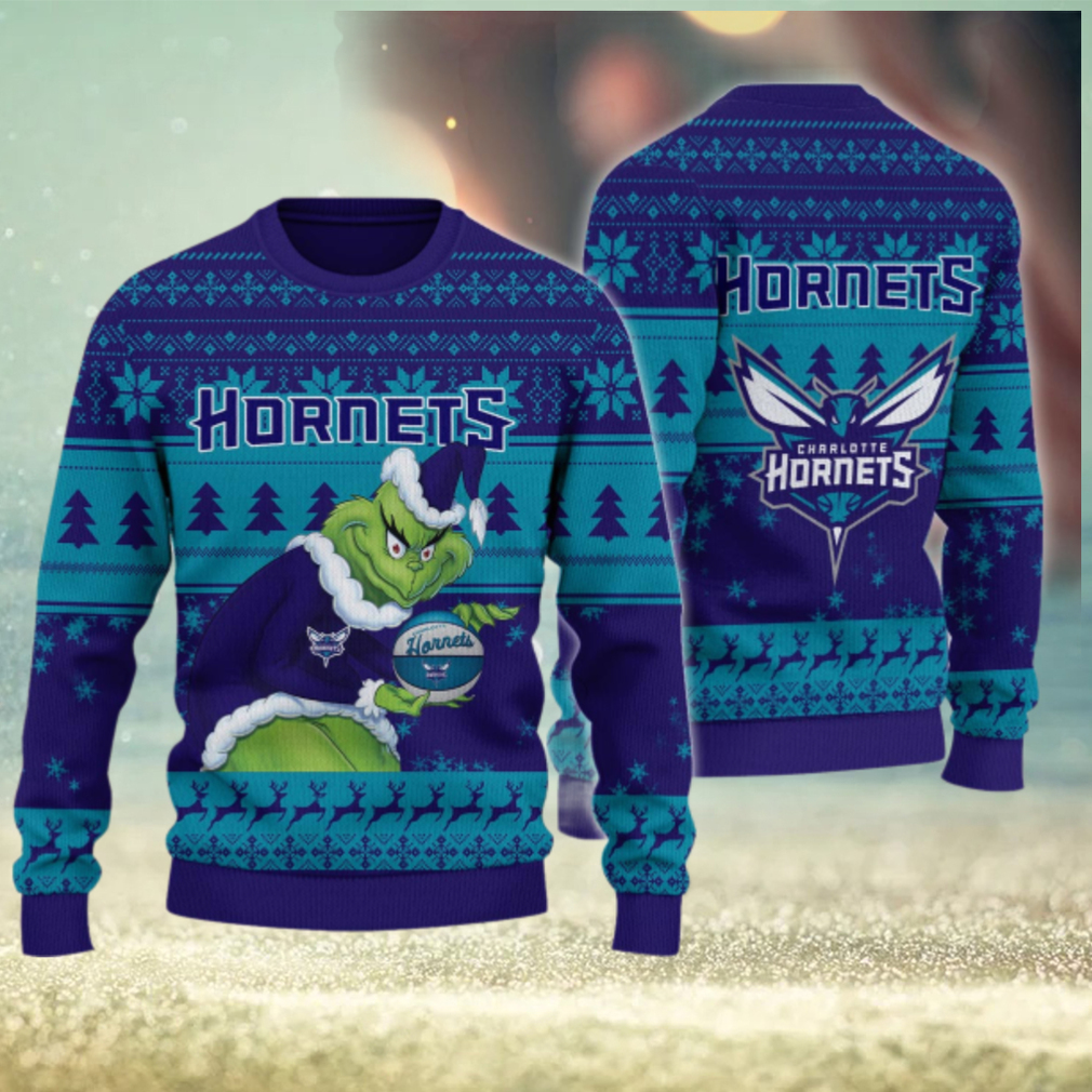 Charlotte Hornets Grinch Christmas Ugly Sweater Charlotte Hornets Grinch Christmas Ugly Sweater