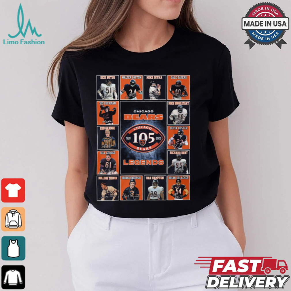 Chicago Bears 1920 2025 Legends 105 Years Shirt Chicago Bears 1920 2025 Legends 105 Years Shirt